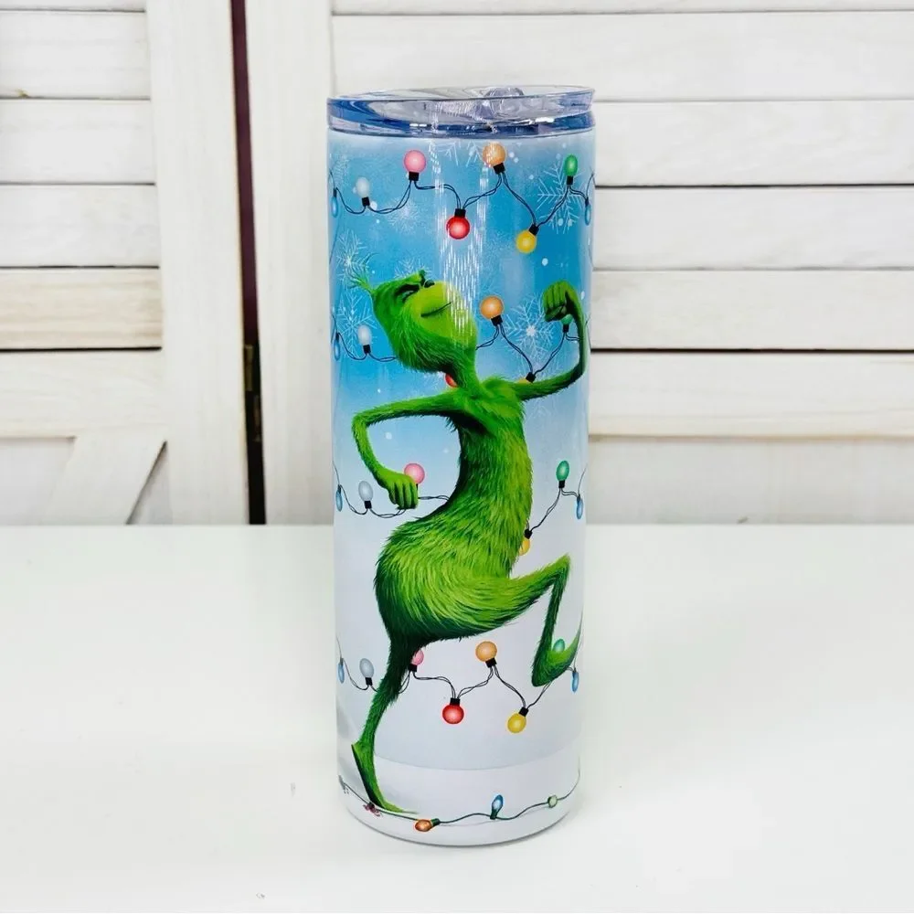 The Grinch Stainless Steel Tumbler Cup‎ With Lid